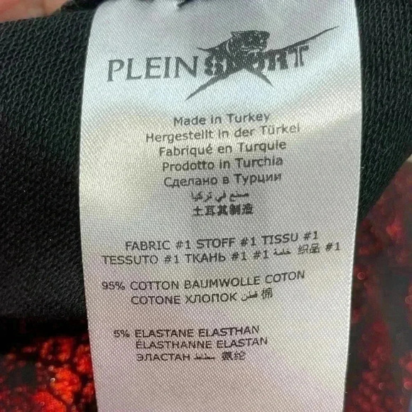 Phillip Plein Sport Black Red Jogging Trousers size M - Picture 5 of 10